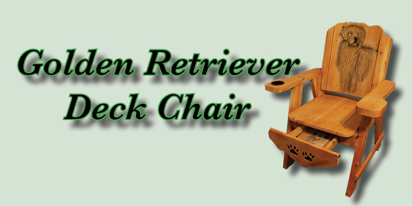 Golden retriever deck chair, deck chair, deck lounge chair